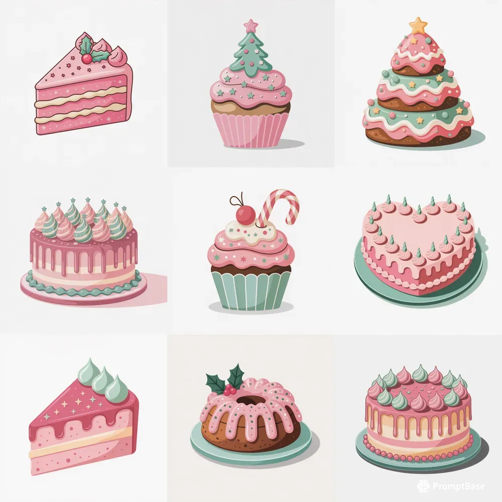 Cute Pink Christmas Cakes