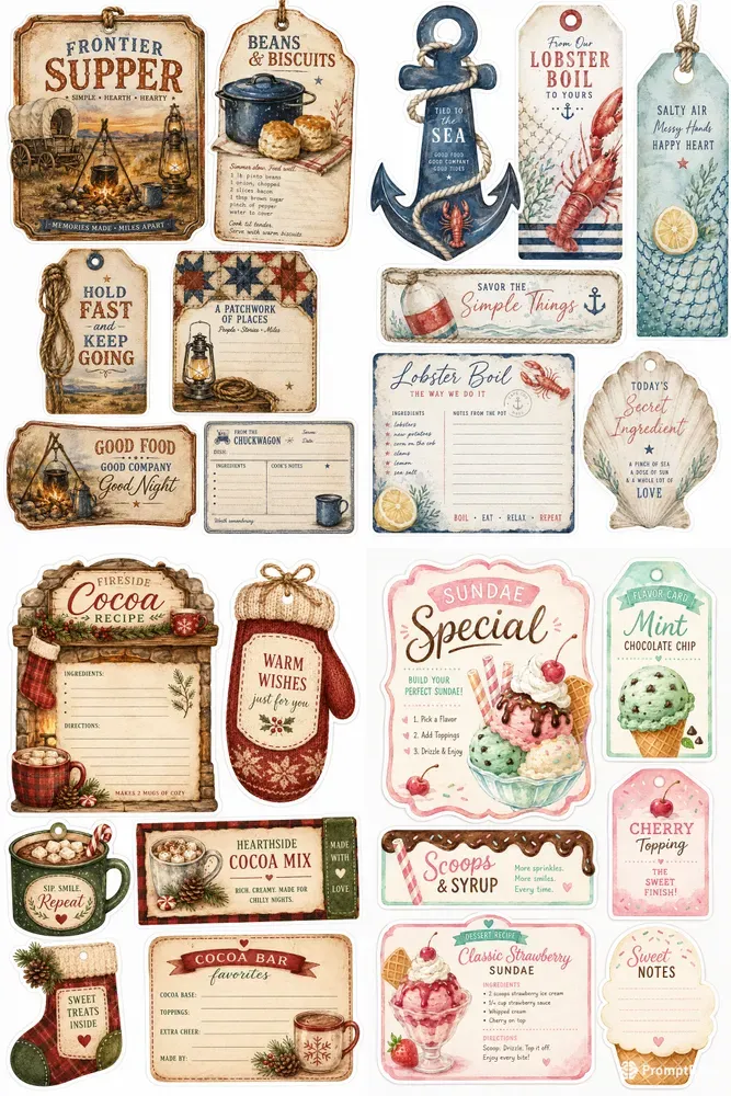 Western Printable Recipe Tag Sheets