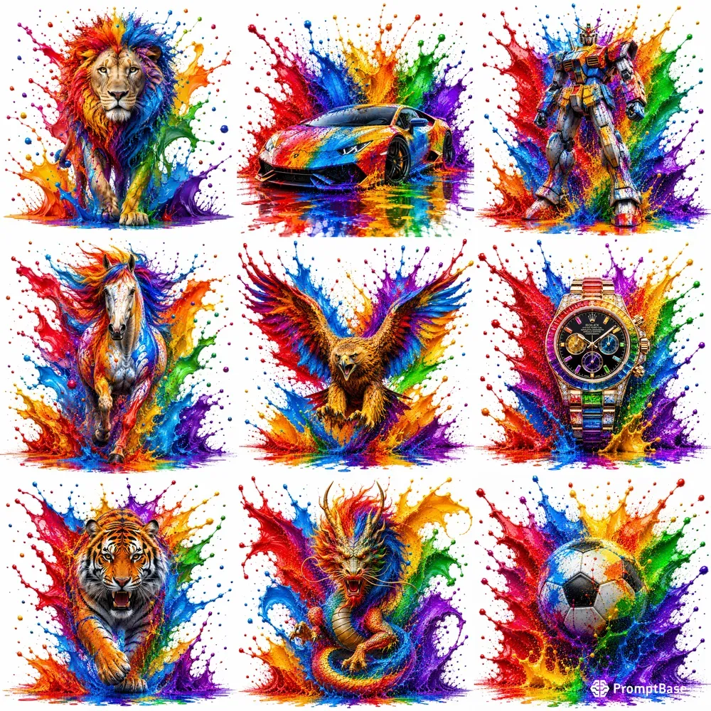Epic Rainbow Splash Artworks