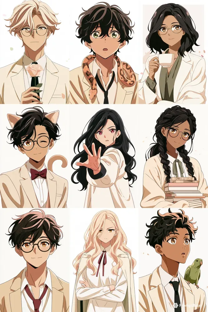 Warm Editorial Anime Portraits