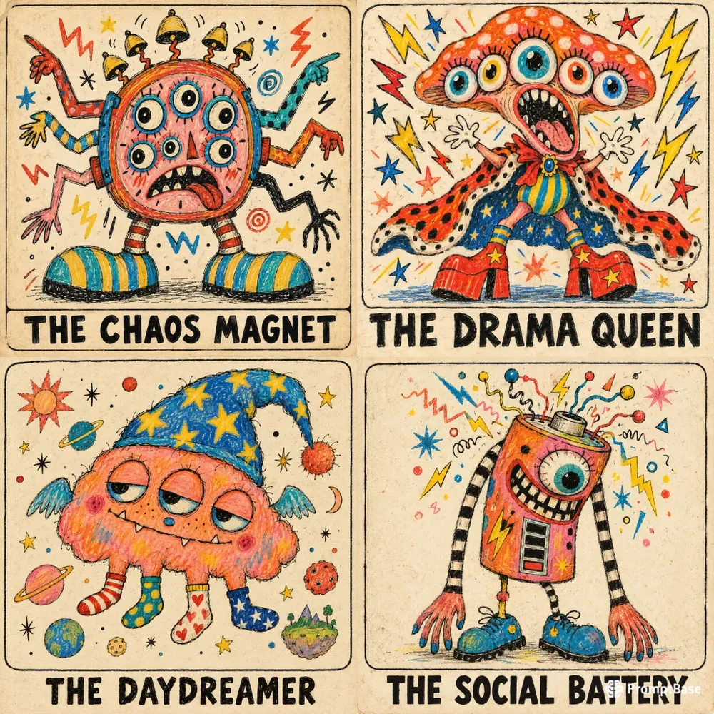 Whimsical Monster Character Posters
