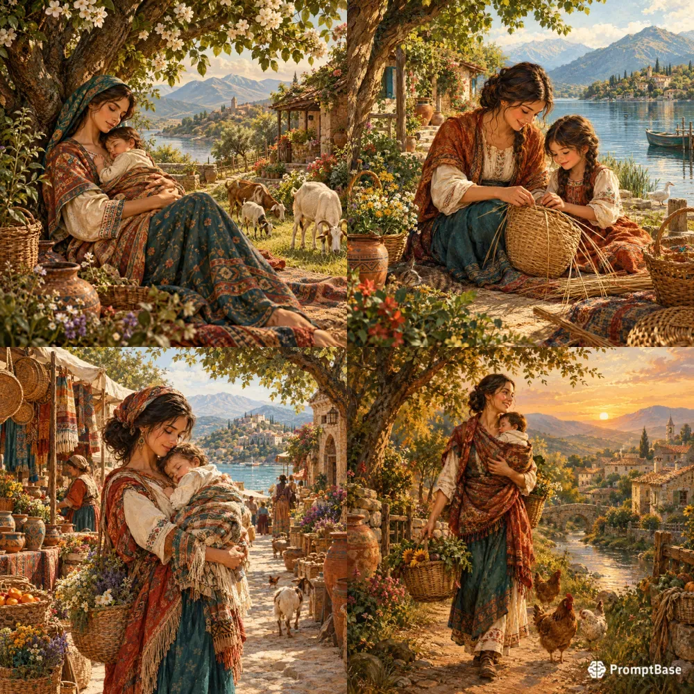 Heritage Motherhood Storybook Art