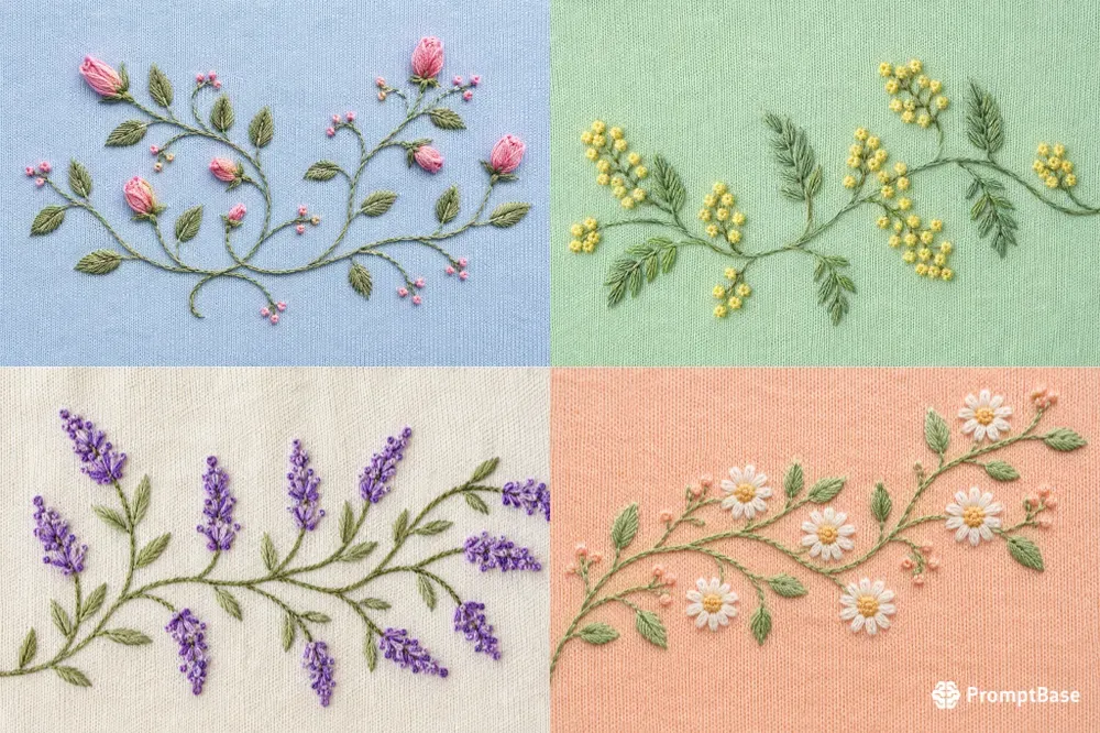 Floral Vine Hand Embroidery Patterns