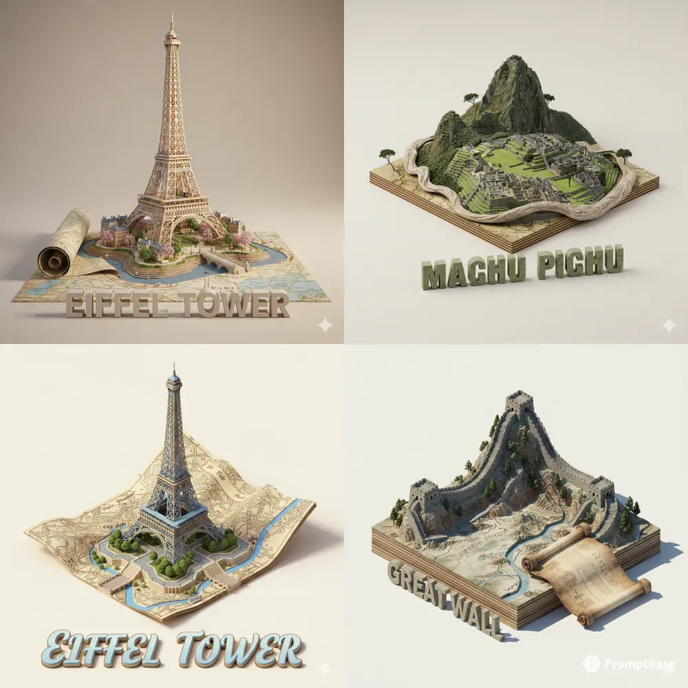 World Heritage 3D Map Art