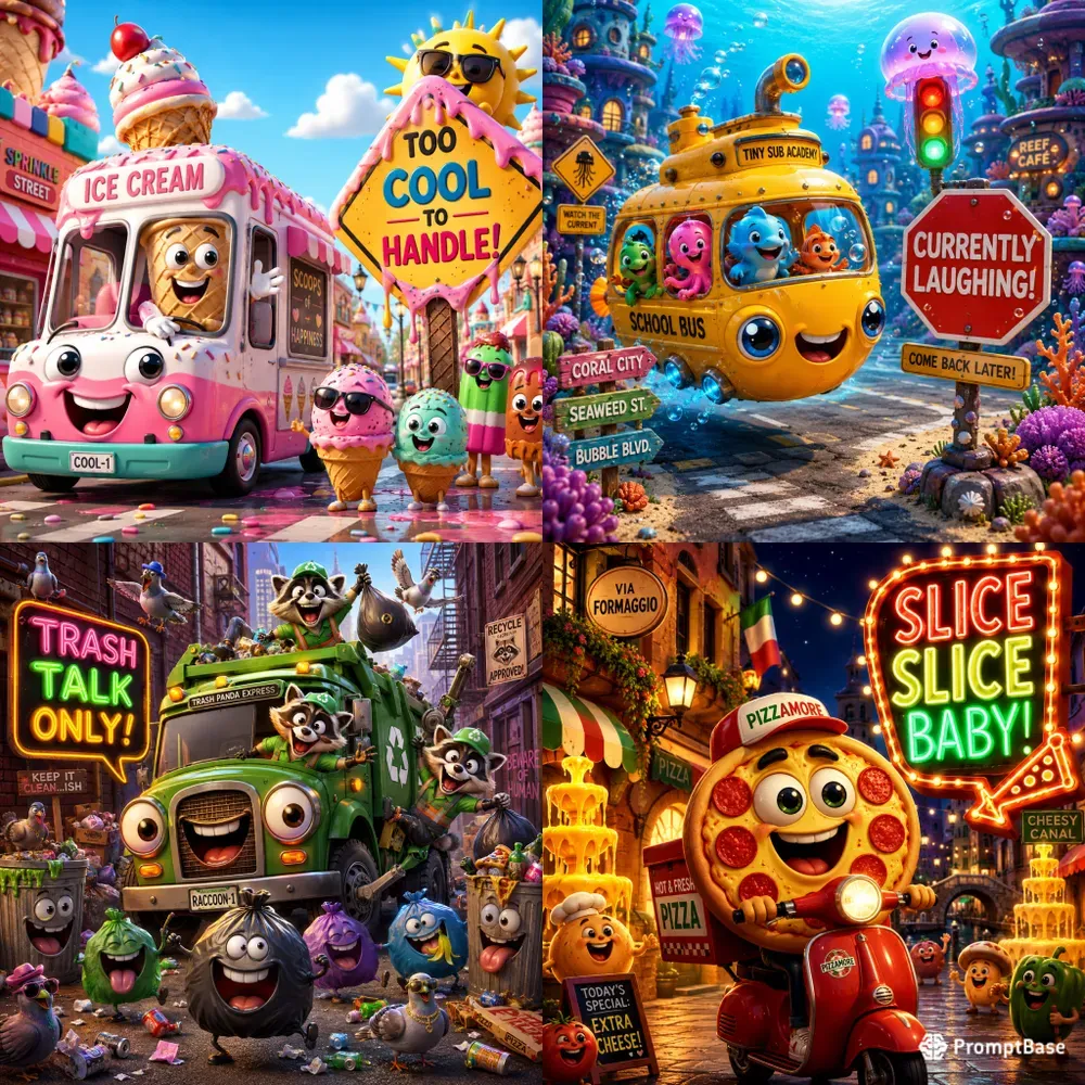 Whimsical Funny Ride Art