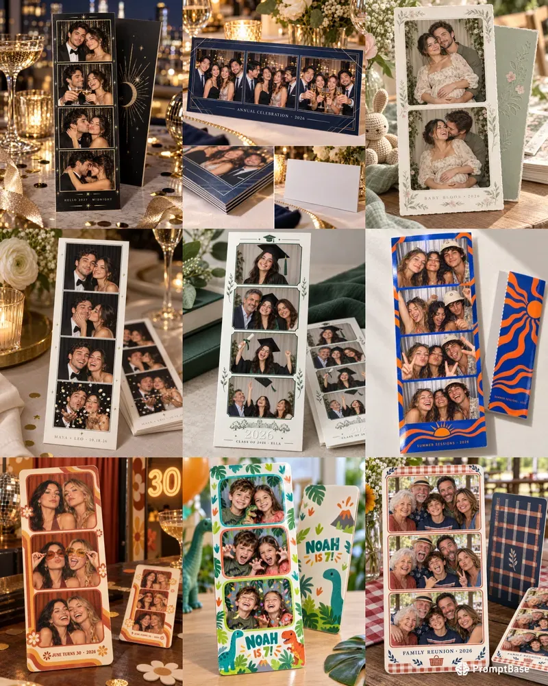 Event Photo Booth Strip Keepsake Cards