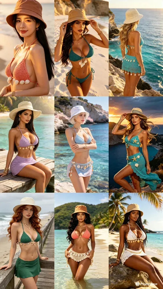 Coastal Crochet Bikini Fashion