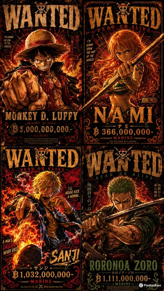 Gritty Anime Wanted Posters
