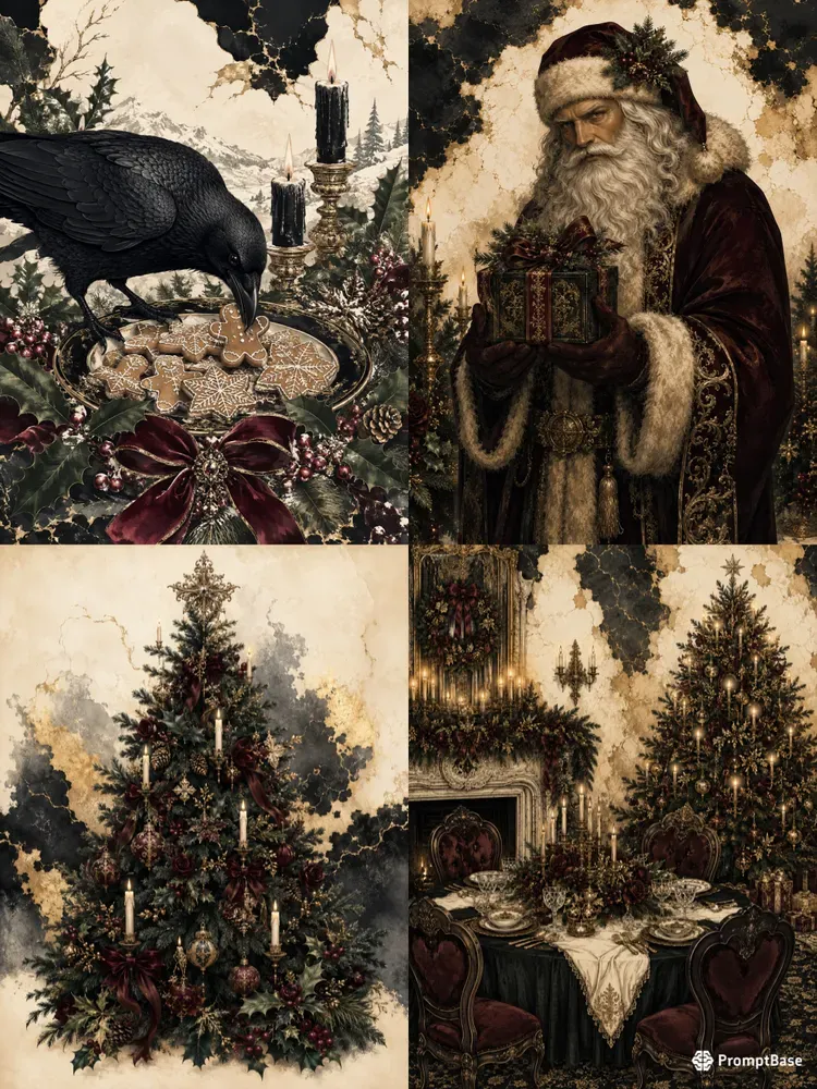 Dark Gothic Christmas Junk Journal Pages