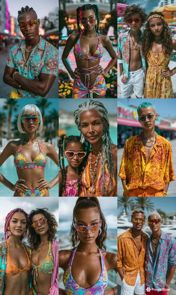 Free Neon Resort Fashion Editorials