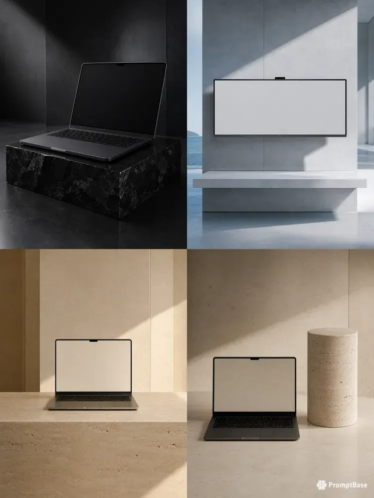 Ultra Minimalist Tech Laptop Mockups