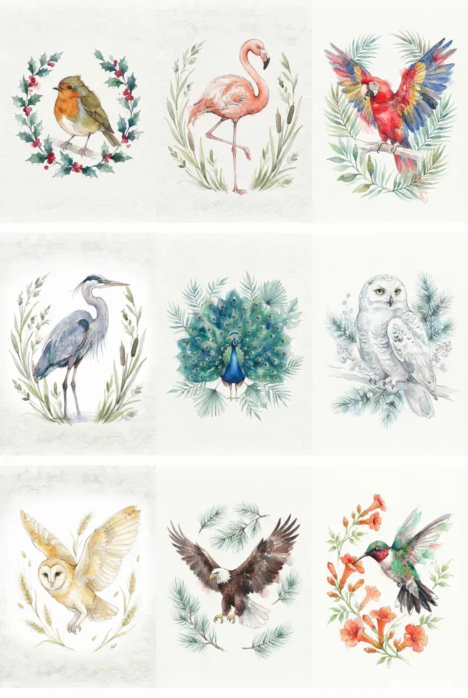 Watercolor Wild Bird Cliparts