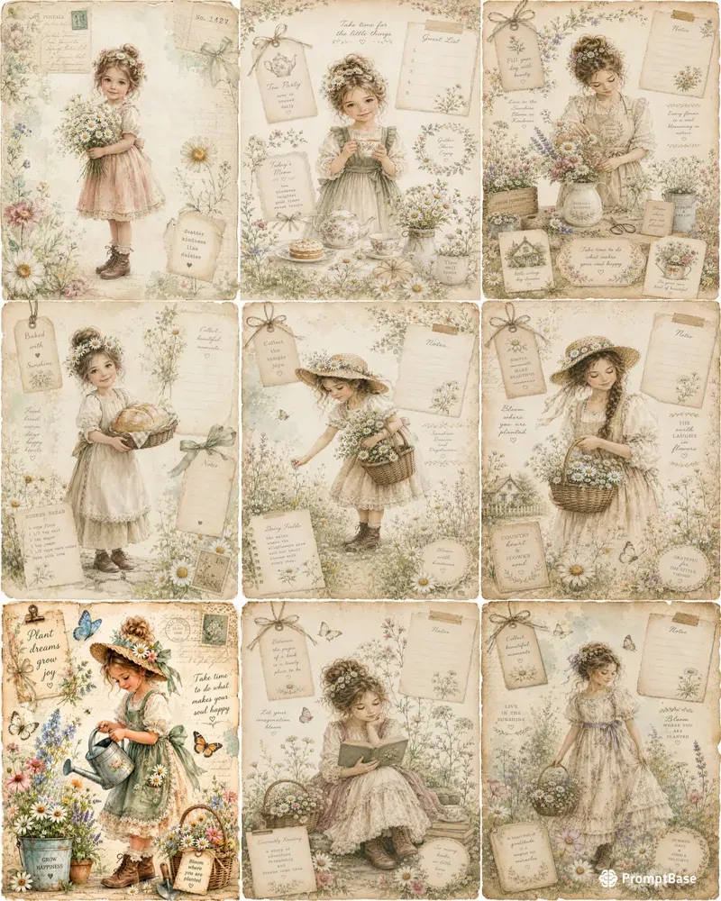 Summer Daisy Junk Journal Pages