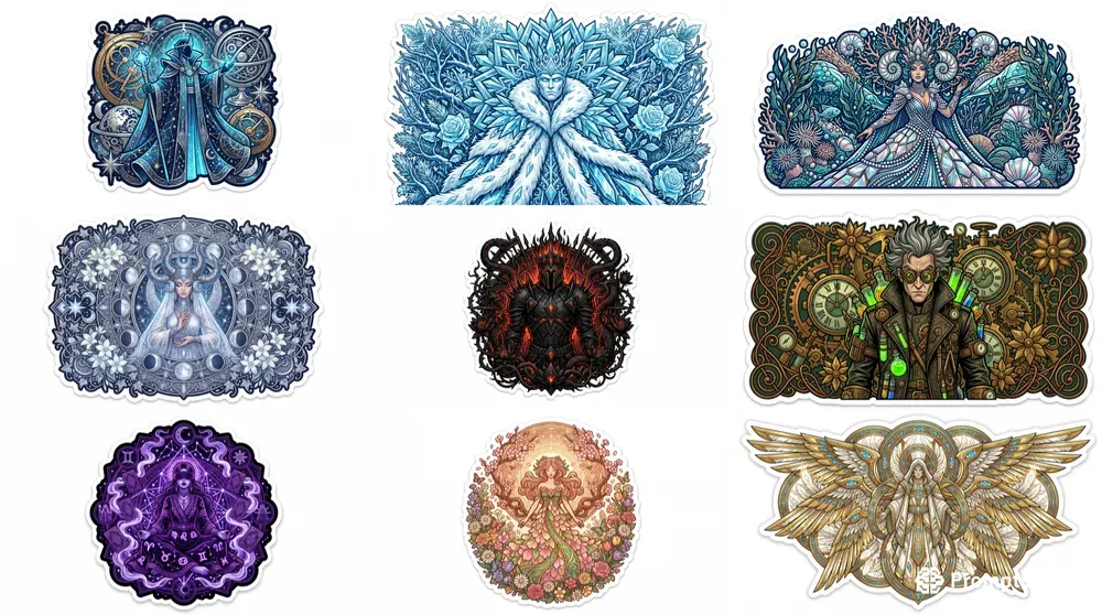 Maximalist Neodeco Character Stickers