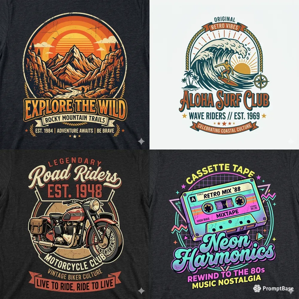 Vintage Retro Tshirt Graphics