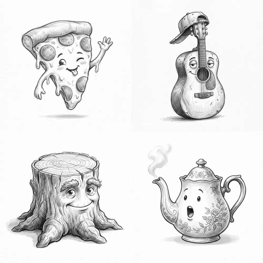 Whimsical Pencil Sketches