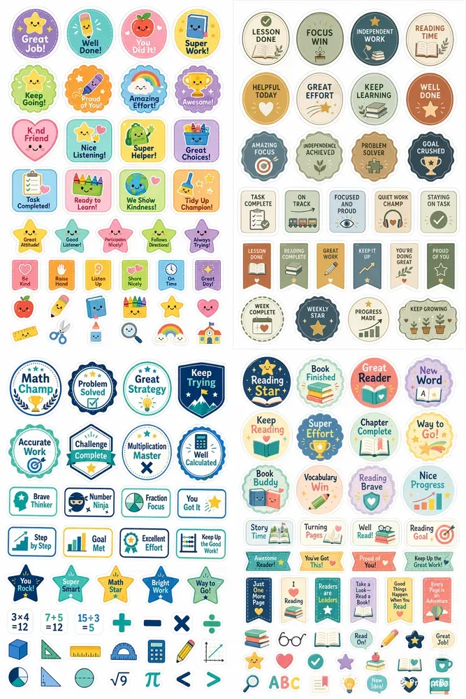 Classroom Reward Sticker Builders
