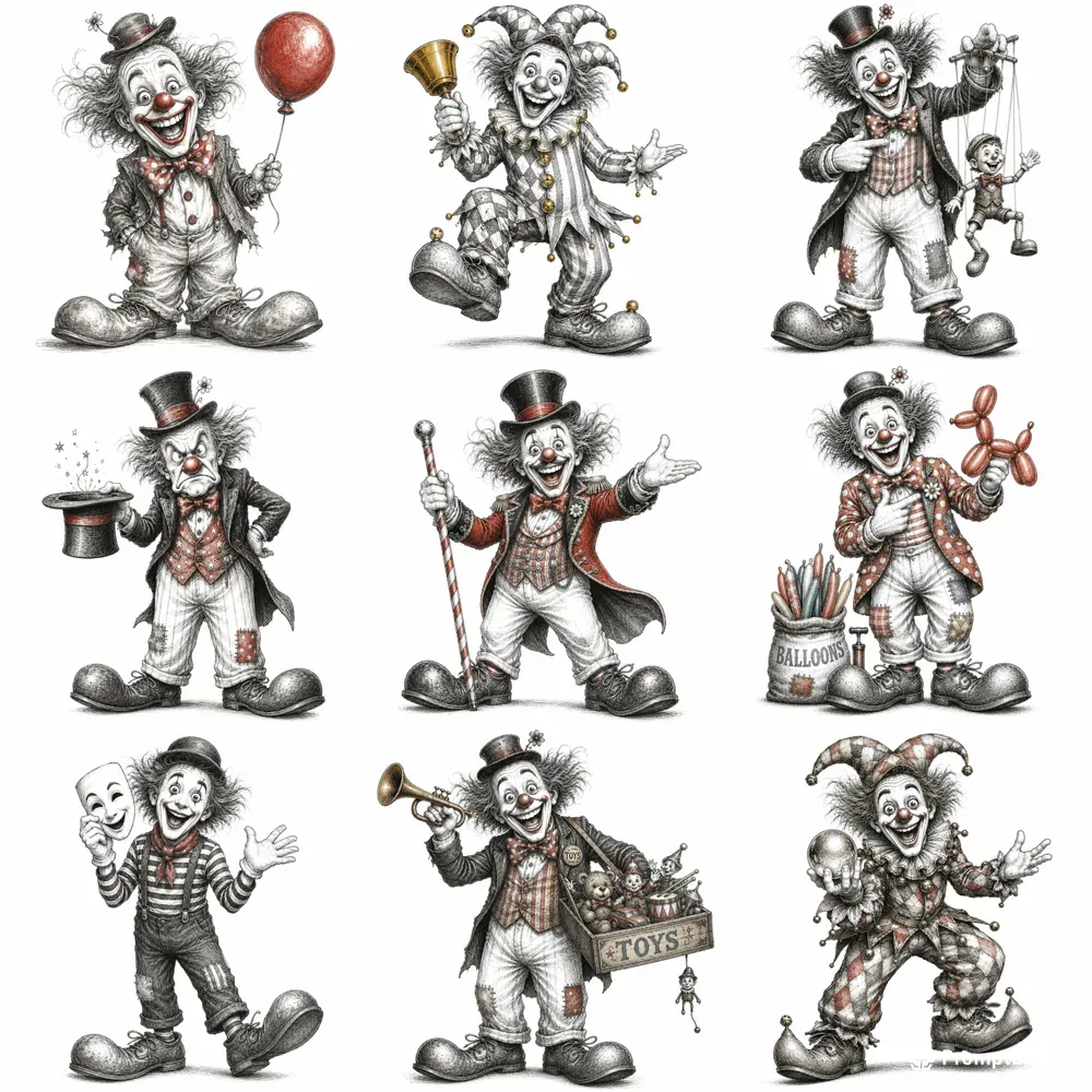 Funny Clown Sketches