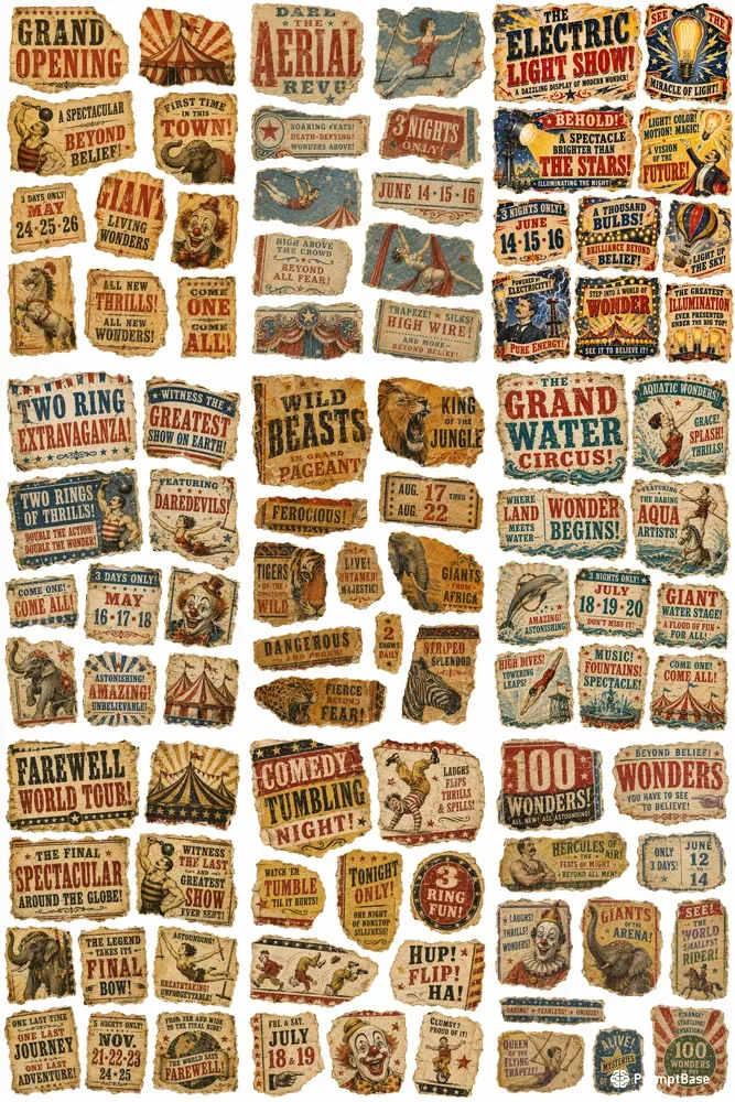 Vintage Circus Bill Ephemera