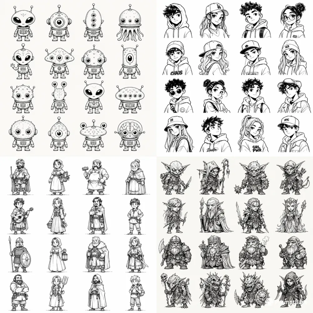 Quirky Character Grid Generator