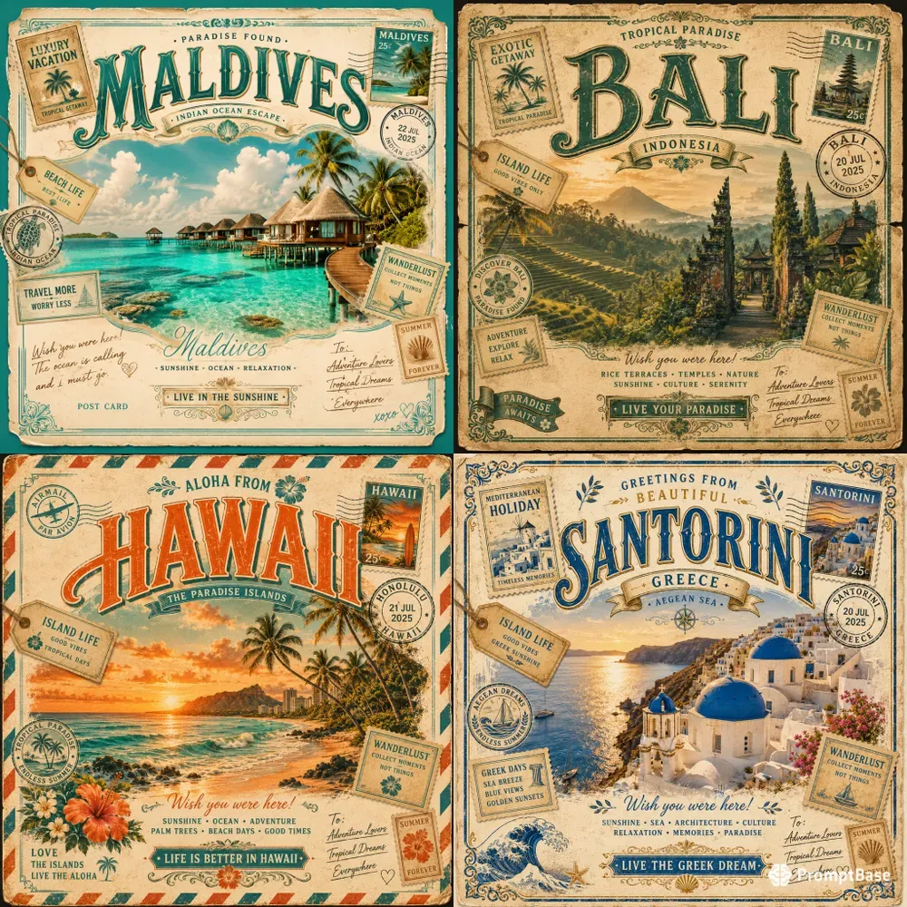 Vintage Summer Postcard Generator