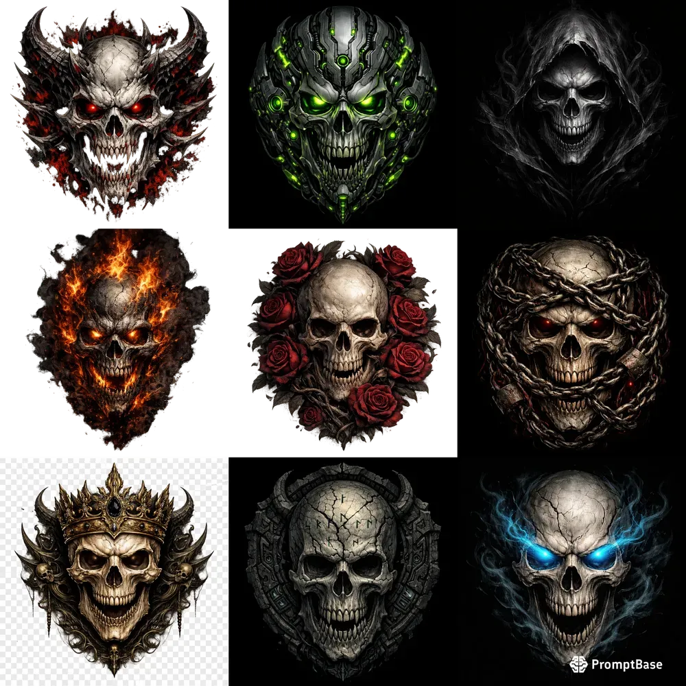 Dark Gothic Skull Tshirt Graphics
