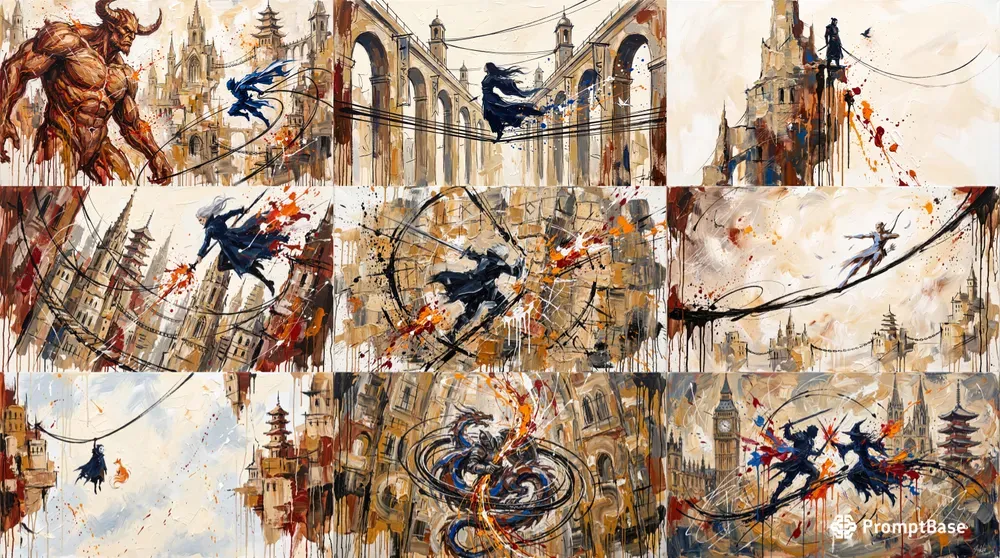 Anime Aerial Combat Canvases