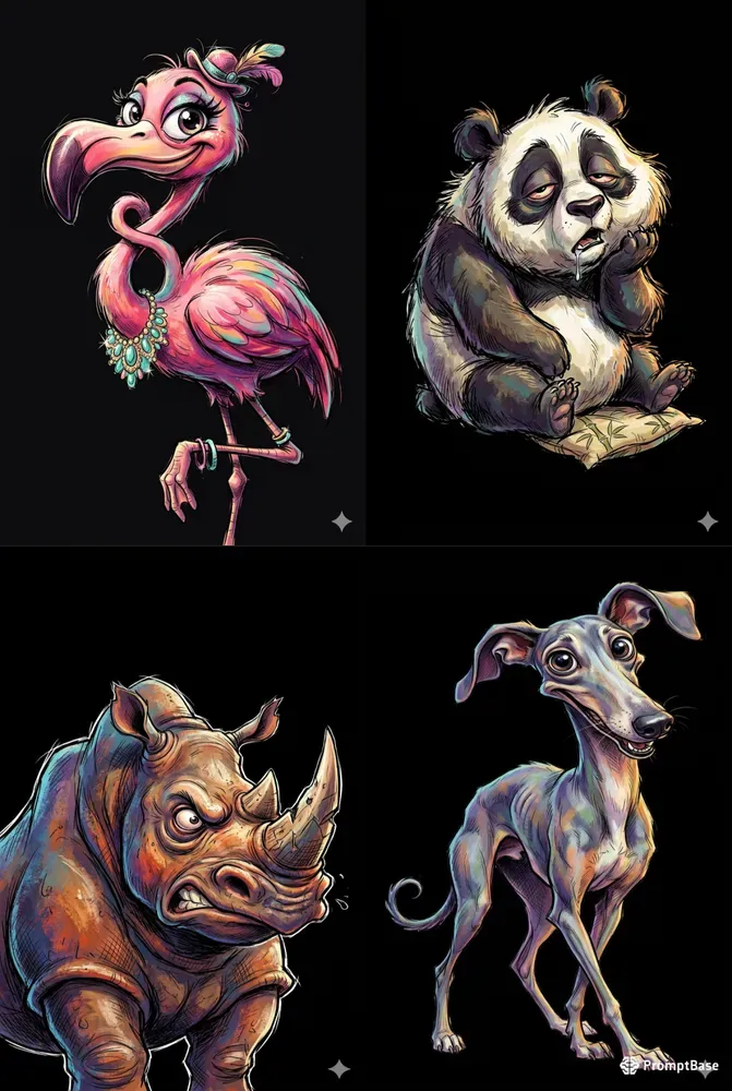 Colorful Caricature Portraits