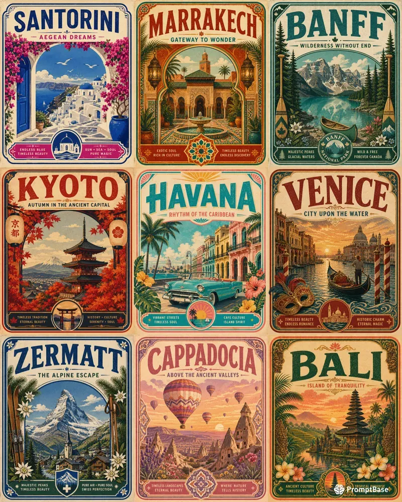 Vintage Travel Label Poster Makers