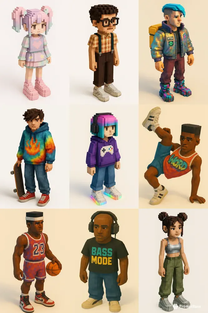 Retro Voxel Characters