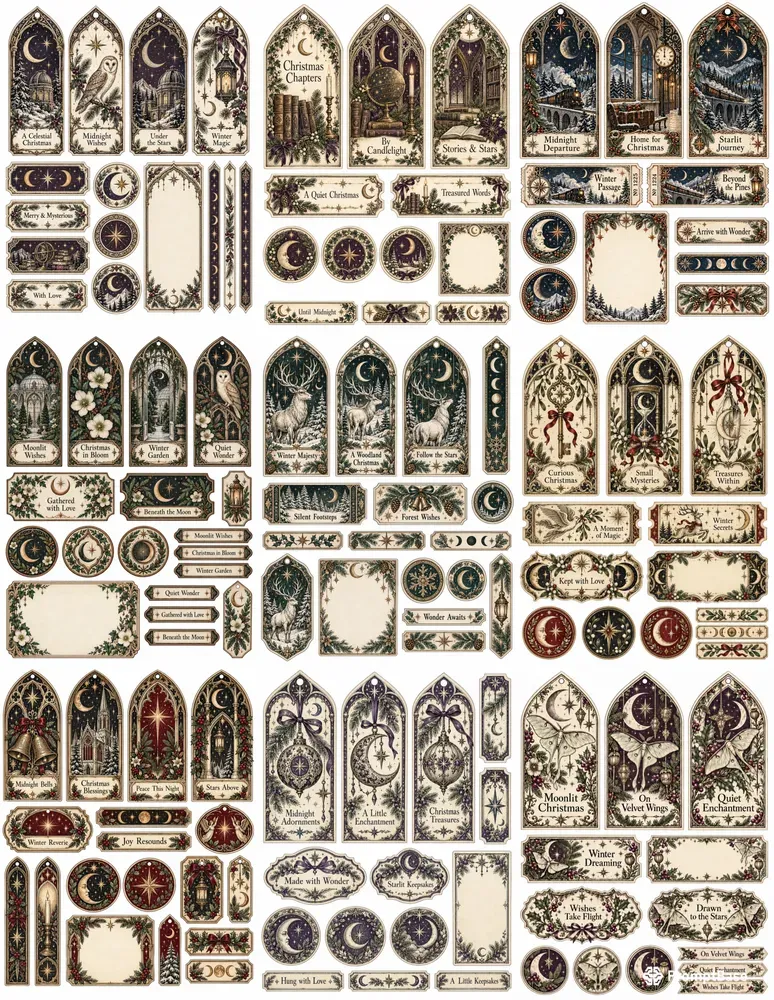 Celestial Gothic Christmas Ephemera