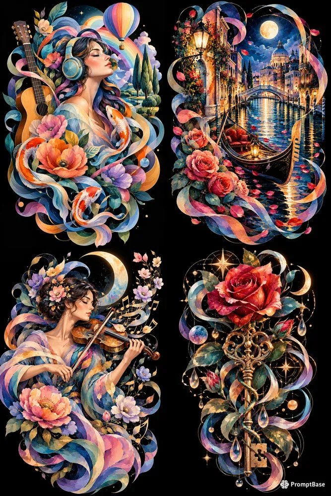 Romantic Dreamscape Abstract Art