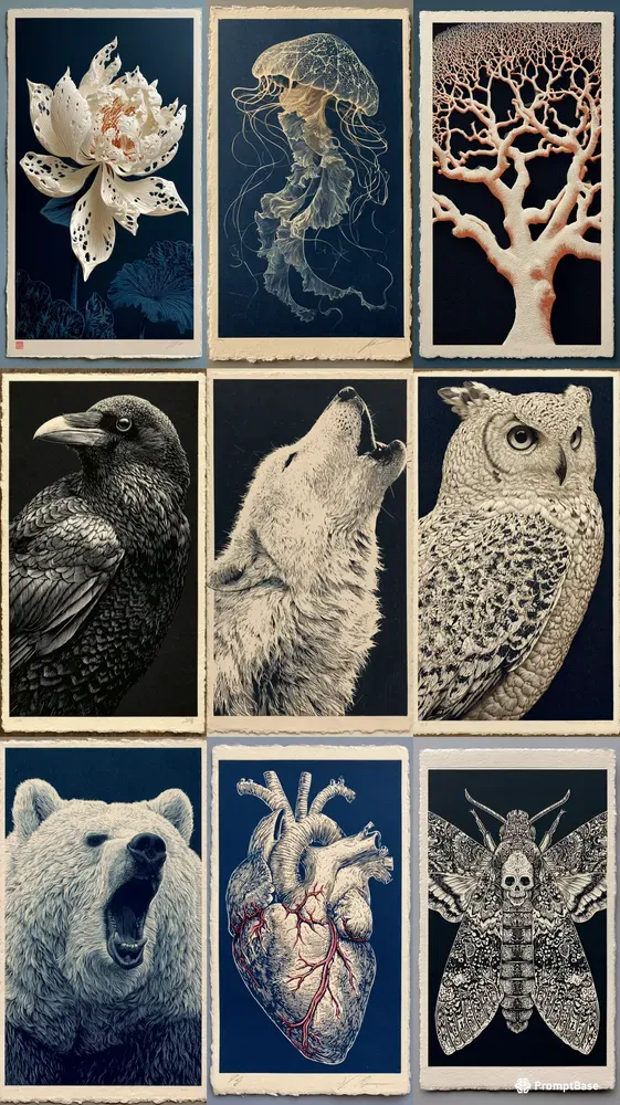 Intricate Linocut And Block Print Art