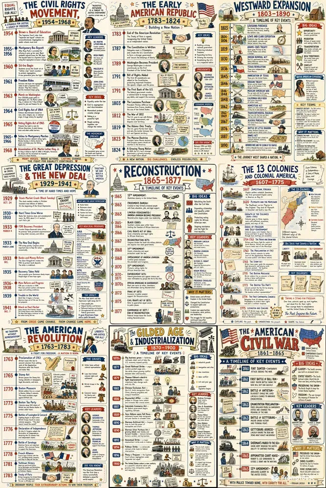 Us History Timelines Sketchnotes