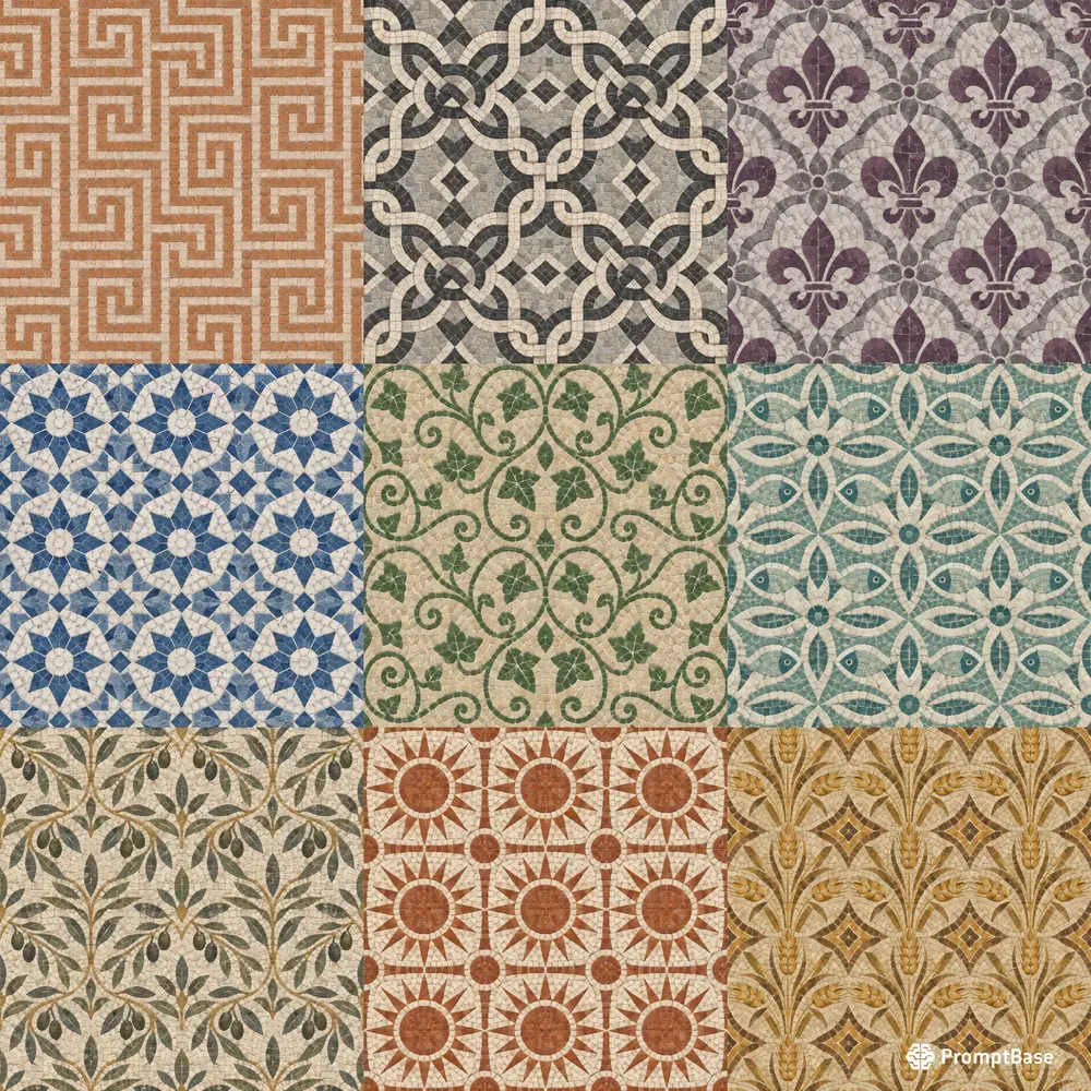Mosaic Floor Seamless Patterns