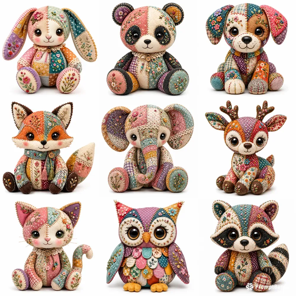 Patchwork Plush Creatures