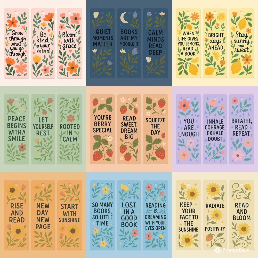 Cozy Inspirational Botanical Bookmarks