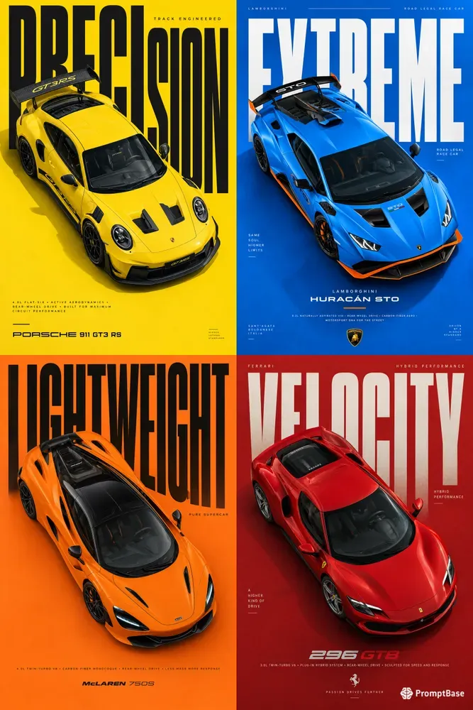 Diagonal Automotive Poster Generator