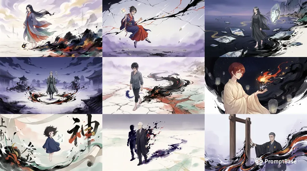 Cinematic Dark Ink Anime Worlds