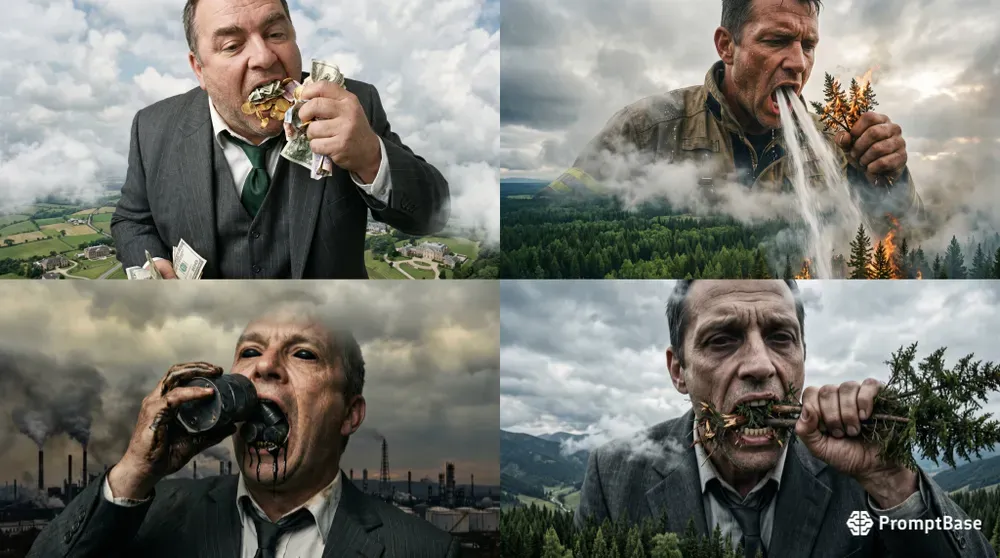 Surreal Human Greed Consumption Packs