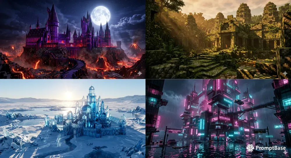 Hyperrealistic Cinematic Voxel Worlds
