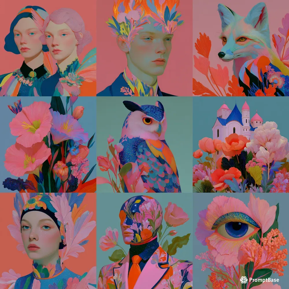 Color Pop Botanical Portraits