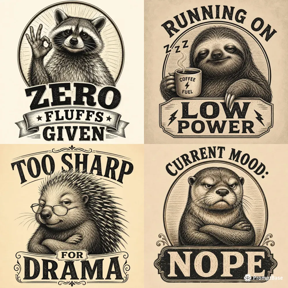 Vintage Animal Quote Tshirt Designs