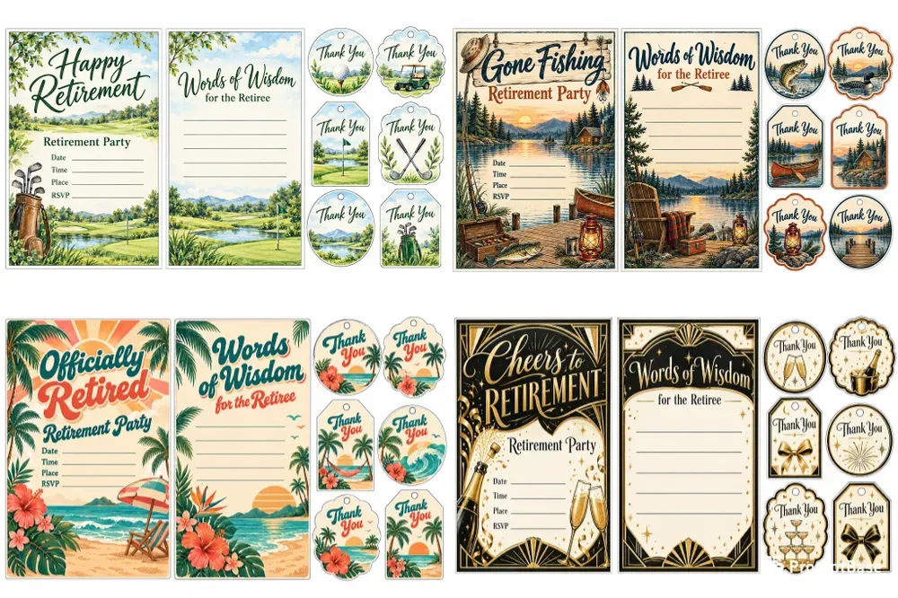 Retirement Party Invitation Sets