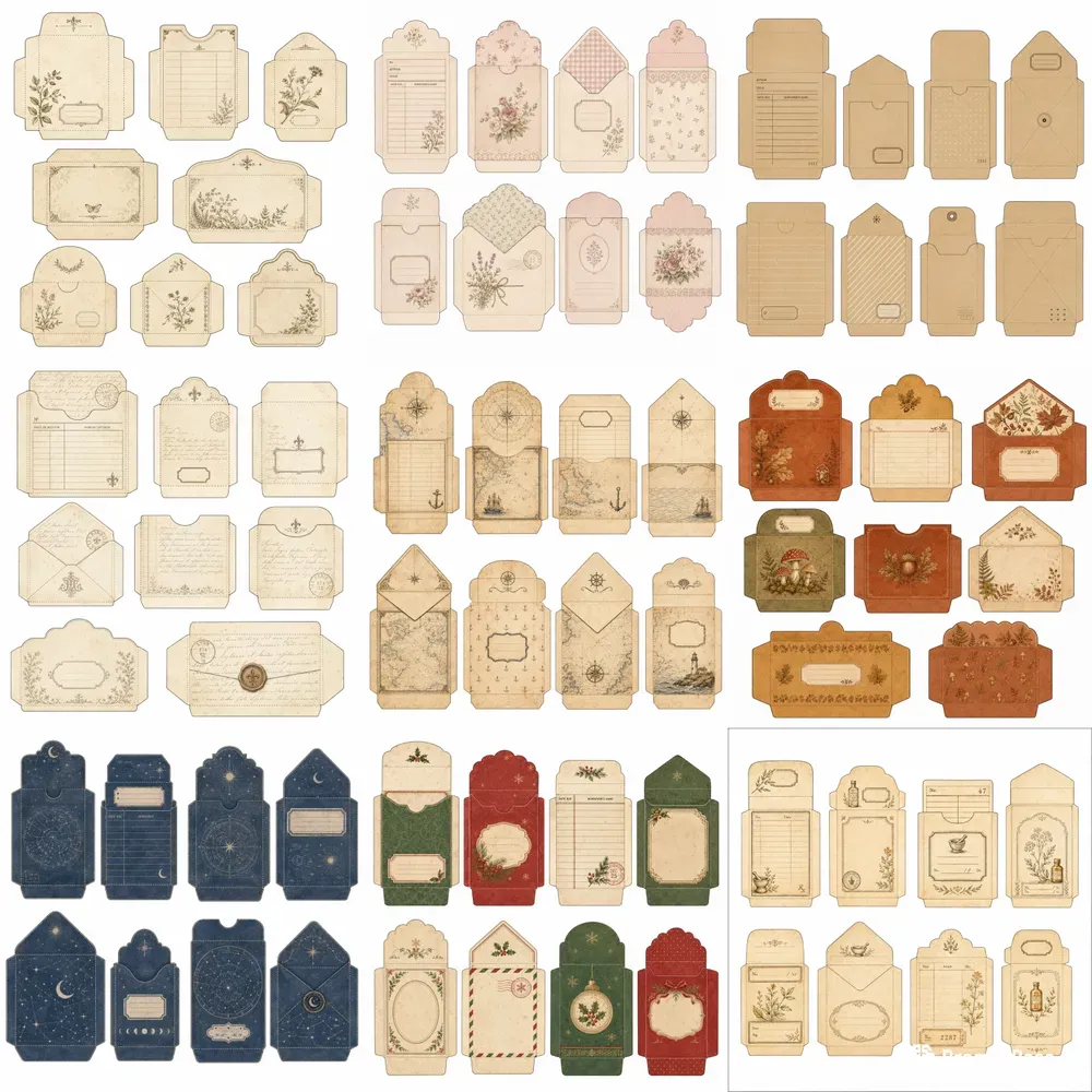 Junk Journal Pocket Envelope Sheets