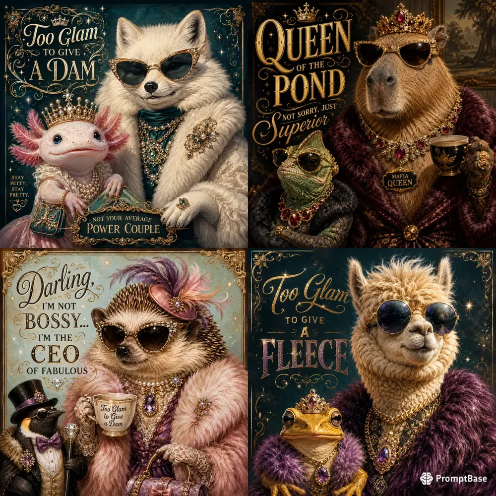Glamorous Animal Attitude Posters