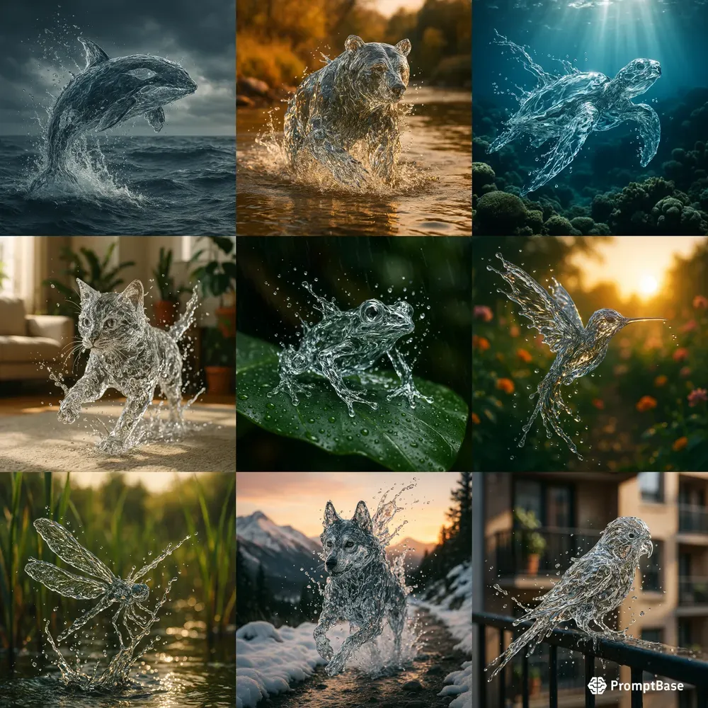 Splash Sculptures Animals Made Of Water