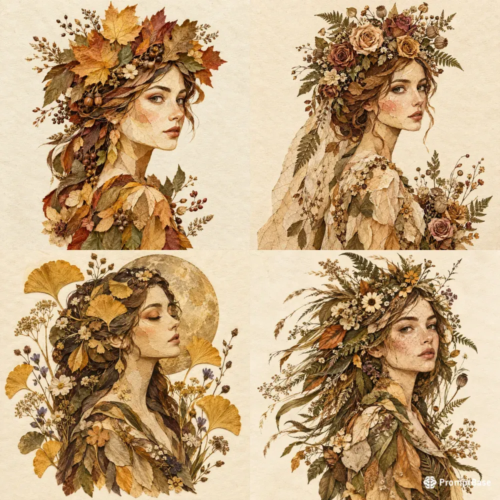 Pressed Botanical Muse Portraits