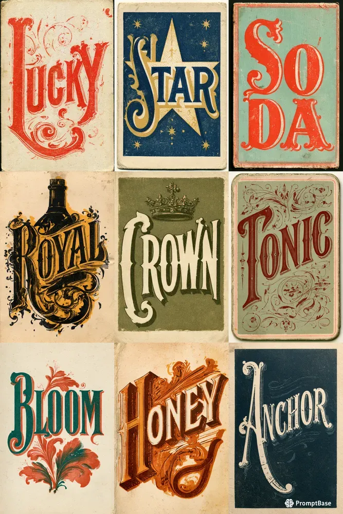 Vintage Matchbox Label Typographies