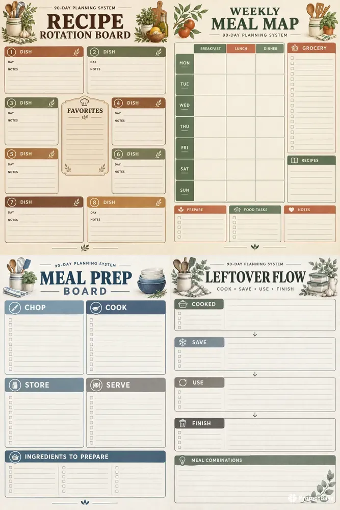 90 Day Meal Planning Printables